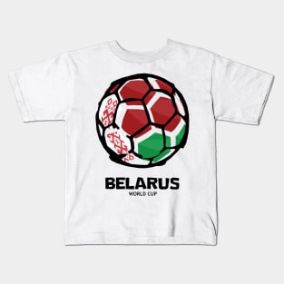 Belarus Football Country Flag Kids T-Shirt